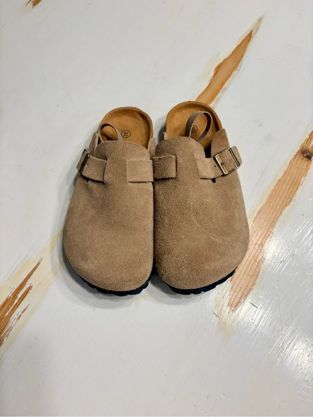 Kids Suede Slip-On Clog - Tan
